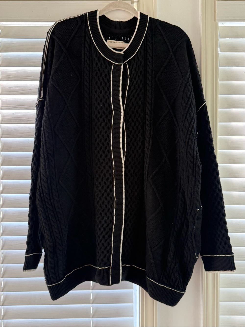 Free People We The Free Tennessee Cable Knit Cardigan Black - Picture 3 of 5